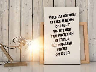 Wall Mural - Inspiration motivation quote. Attention , Focus , Positivity concept, 3D render