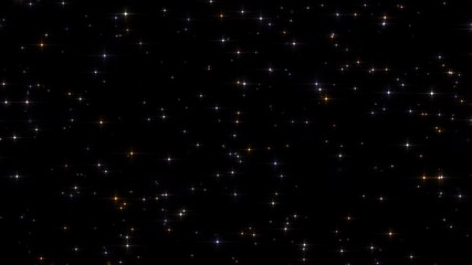 holiday greeting video card, animation with twinkling stars and with sparkling background