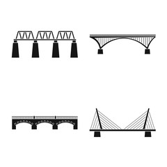 Vector design of construct and side symbol. Collection of construct and bridge vector icon for stock.