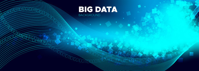 Wall Mural - particles vector. blue streaming backgrounds.