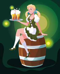 Germany oktoberfest woman vector design