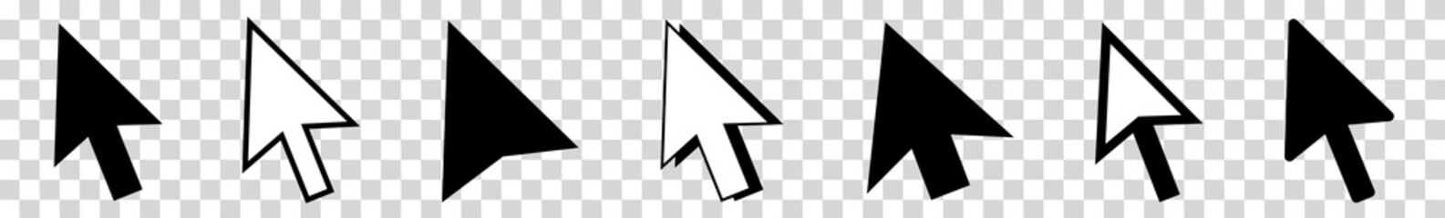 Fototapete - Cursor | Mouse Arrow Icon | Computer Mouse Pointer | Isolated Transparent | Click Variations