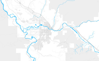 Wall Mural - Rich detailed vector map of Missoula, Montana, USA