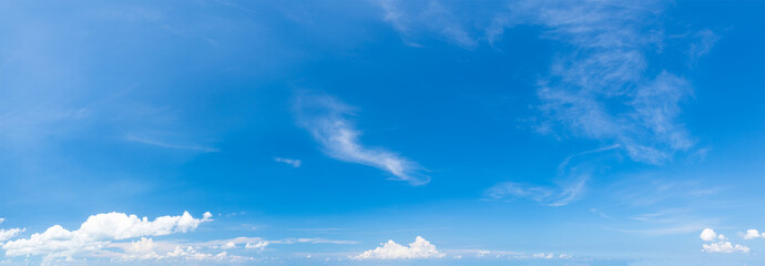 Panoramic fluffy cloud in the blue sky