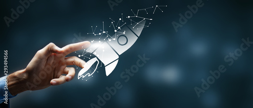 Fotomural concept of fast business success.