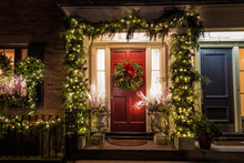 Christmas Decoration On The Door