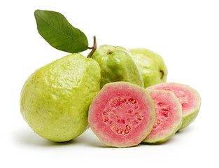 Wall Mural - Pink guava isolated on white background