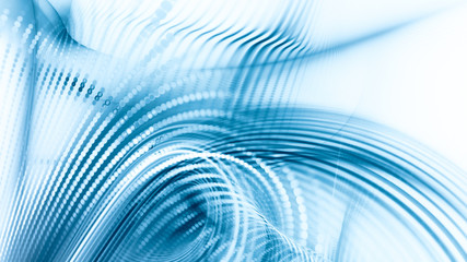Poster - Abstract background element. Fractal graphics series. Composition of glowing lines and mosaic halftone effects. Wide format high resolution image. 3d illustration