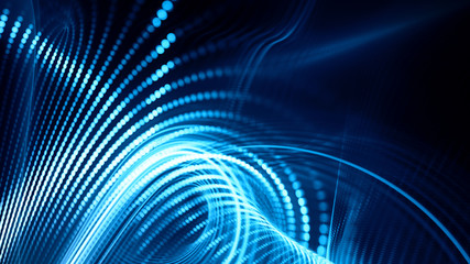 Fototapete - Abstract background element. Fractal graphics series. Composition of glowing lines and mosaic halftone effects. Wide format high resolution image. 3d illustration
