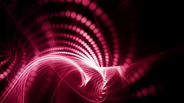 Abstract background element. Fractal graphics series. Composition of glowing lines and mosaic halftone effects. Wide format high resolution image. 3d illustration