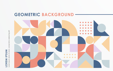Wall Mural - abstract retro geometric shape background pastel color.