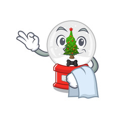 Sticker - Waiter christmas snow globe isolated with character