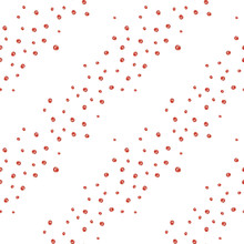Seamless Pattern Red Berries On A White Background.
