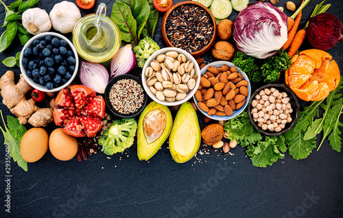 Fotografía Ingredients for the healthy foods selection