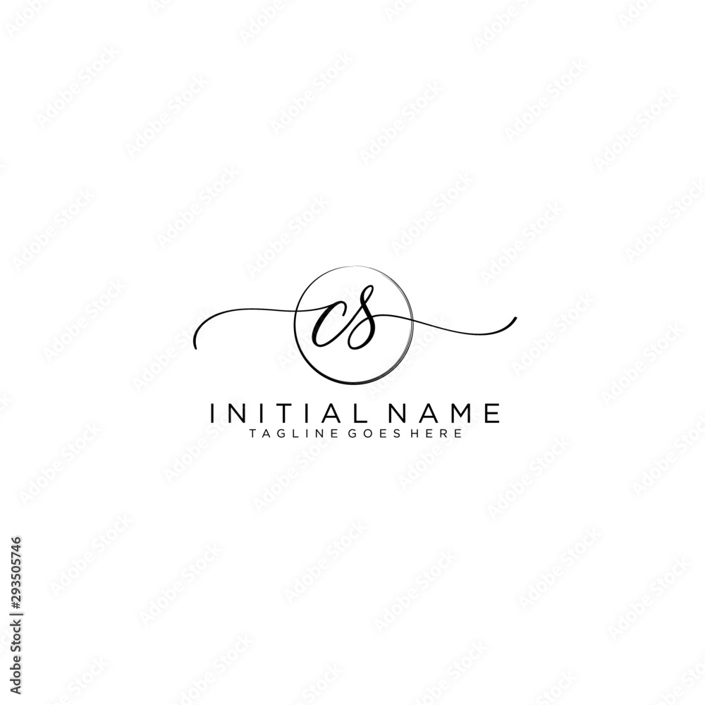 CS Initial handwriting logo with circle template vector. Stock Vector ...