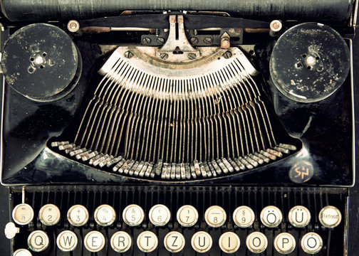 Close up of  vintage retro styled typewriter.