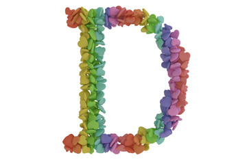 Fototapete - Colored heart alphabet  Isolated on white background. 3d illustration