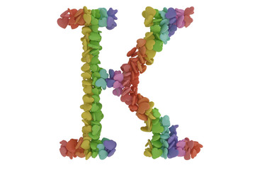 Fototapete - Colored heart alphabet  Isolated on white background. 3d illustration