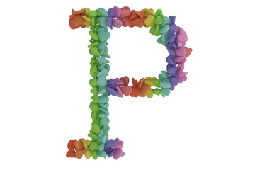 Fototapete - Colored heart alphabet  Isolated on white background. 3d illustration