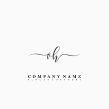 OH Initial Luxury Handwriting Logo Vector