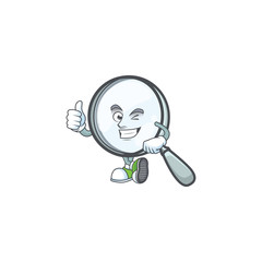 Canvas Print - Thumbs up magnifying glass isolated on white background