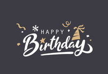 Happy Birthday Typography Vector Design For Greeting Cards And Poster