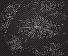 Halloween net ans spiders silhouettes