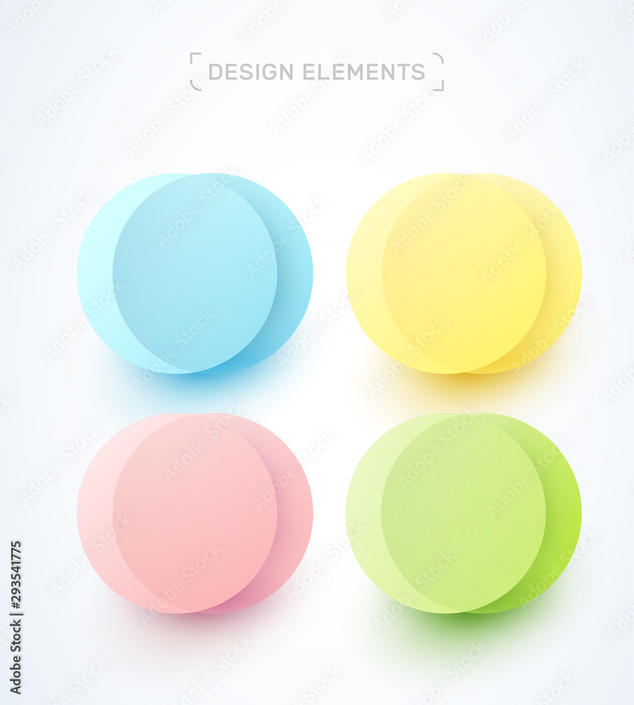 Vector bubble label template. Modern material design flat style with ...