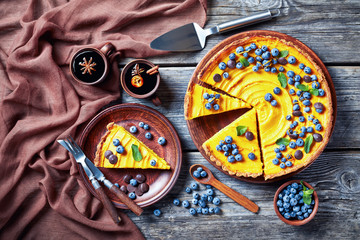 Sticker -  pumpkin pie and mulled wine in cups