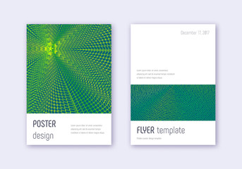 Minimalistic cover design template set. Green abst