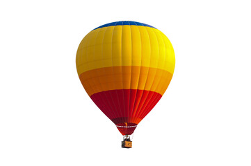 colorful hot air balloon isolated on white background, with clipping path