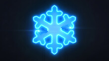 Neon Blue Star Shape On Dark Background, Light Glowing Shape Design 3D Illustration