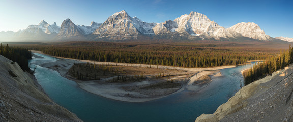 Wall Mural - Rocky Mountains on a autumn day Jasper National Park in the Canadian Rockies. Alberta Canada Scenic landscape in Jasper national park near Icefields parkway.