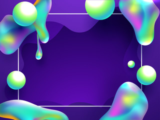 Wall Mural - Shiny fluid art abstract on purple background. Can be used as broucher, poster and template design.