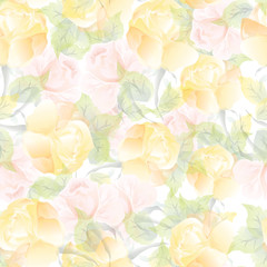 Poster - Seamless floral pattern background with watercolor effect.