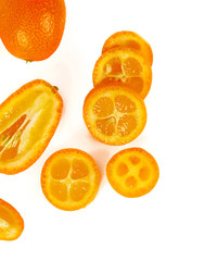 Poster - fresh kumquat fruit isolated on white background