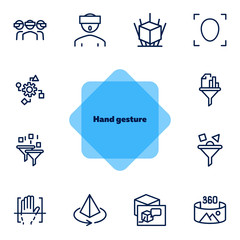 Poster - Virtual reality icons. Set of line icons. VR glasses, face scanning, sales funnel. Computer reality concept. Vector illustration can be used for topics like technology, computers, gaming