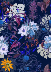 Flowers pattern.Silk scarf design, fashion textile. Background for the design and decoration of textiles. art abstract design, Seamless flower pattern