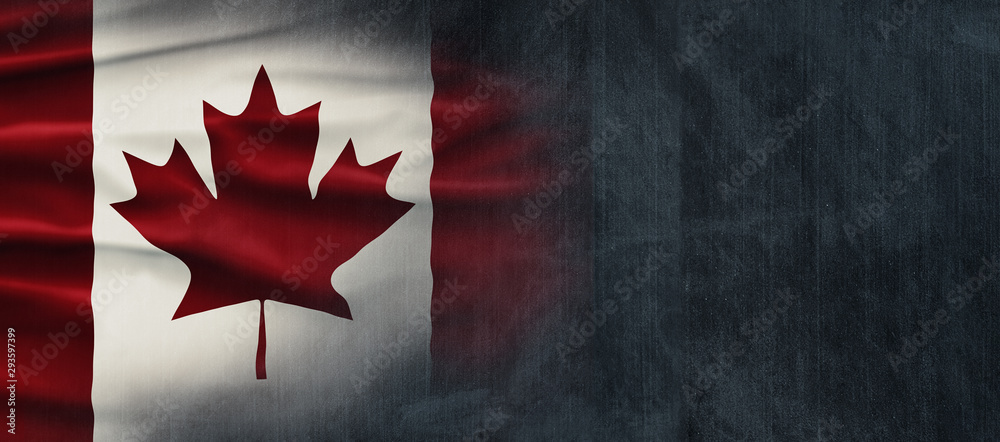 Canadian National Holiday. Canadian Flag background with maple leaf and national colors. Illustration