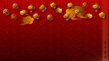 Chinese New Year, Year Of The Rat 2020 Also Known As The Spring Festival. Digital Particles Background With Chinese Ornament And Decorations For Seasonal Greeting Video Background