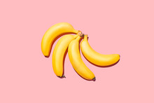 Bananas Studio Shot Against Pink Background