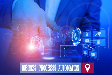 Poster - handwriting text writing business processes automation. conceptual photo performed to achieve digita