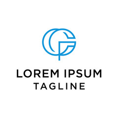Fototapete - CP , CGP, initial modern abstract icon letter logo vector