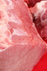 Canvas Print - Raw pork for cooking at street food