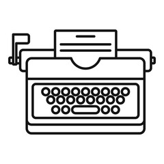 Poster - Typewriter icon. Outline typewriter vector icon for web design isolated on white background