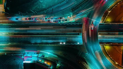 Wall Mural - Expressway top view, Road traffic an important infrastructure in Thailand