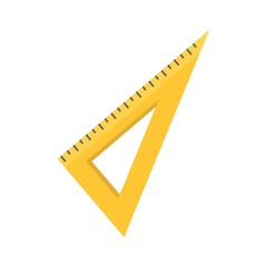 Poster - Angle ruler icon. Flat illustration of angle ruler vector icon for web design