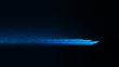 Blue sparkling linear flash stream energy