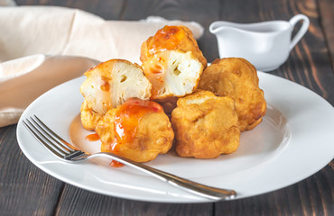 Canvas Print - Fried cauliflower coated in batter