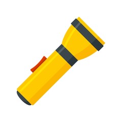 Poster - yellow flashlight icon. flat illustration of yellow flashlight vector icon for web design